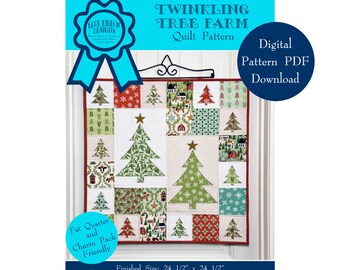 Twinkling Tree Farm Quilt Anleitung: Kleine Applikation Quilt (Digitaler PDF Download)
