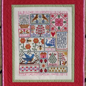 Pink Positive (BRD-122) Counted Cross Stitch Chart – Digital Pattern PDF Download
