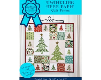 Twinkling Tree Farm - An Applique Quilt Pattern - Mini Quilt, Wall Hanging, Table Topper - Paper Pattern BRD-Q018