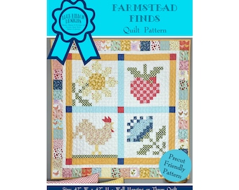 Farmstead Finds - A Traditional Quilt Pattern - Wall Hanging Pattern - Throw Quilt Pattern - Paper Pattern BRD-Q016