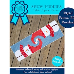 Snow Buddies Table Runner/Quilt - Digital Pattern PDF Download