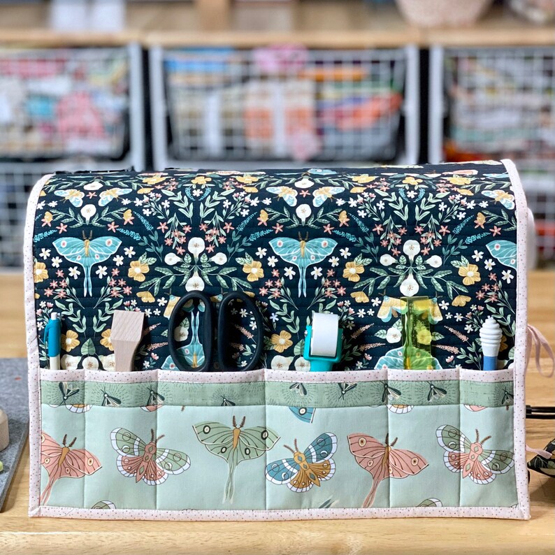 Flutter and Flower - A Sewing Machine Dust Cover and Mat Quilt Pattern - Digital Pattern PDF Download BRD-014Q