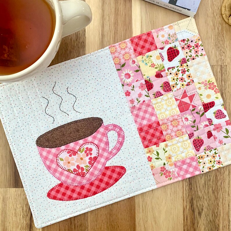 Sweet Snacks Mug Rug - A Small Appliqué Patchwork Pattern - Mug Rug Pattern - Snack Mat Pattern - Digital Pattern PDF Download BRD-Q017