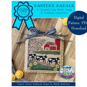 Pasture Parade (BRD-118) Counted Cross Stitch Chart – Digital Pattern PDF Download