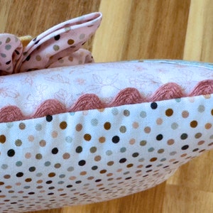 Limited 3D Floral Pincushion - Bowl Filler - Pin Pillow - Tiny Pillow - Stitching Pincushion with Pocket and 3D Flowers - Rick Rack Edging