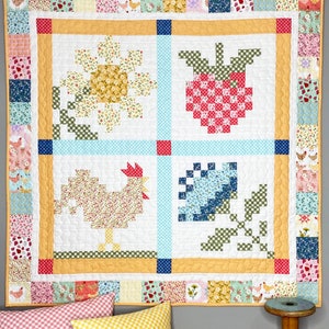 Farmstead Finds - A Traditional Quilt Pattern - Wall Hanging Pattern - Throw Quilt Pattern - Paper Pattern BRD-Q016