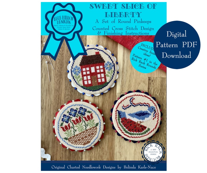 Sweet Slice of Liberty (BRD-121) Counted Cross Stitch Chart – Digital Pattern PDF Download