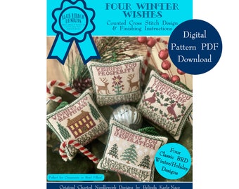 Four Winter Wishes (BRD-135) Counted Cross Stitch Chart – Digital Pattern PDF