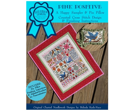Pink Positive (BRD-122) Counted Cross Stitch Chart – Paper Pattern