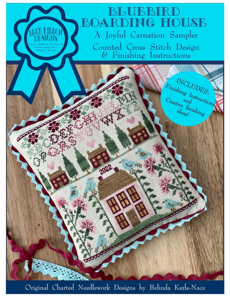 Bluebird Boarding House (BRD-130) Counted Cross Stitch Chart – Digital Pattern PDF