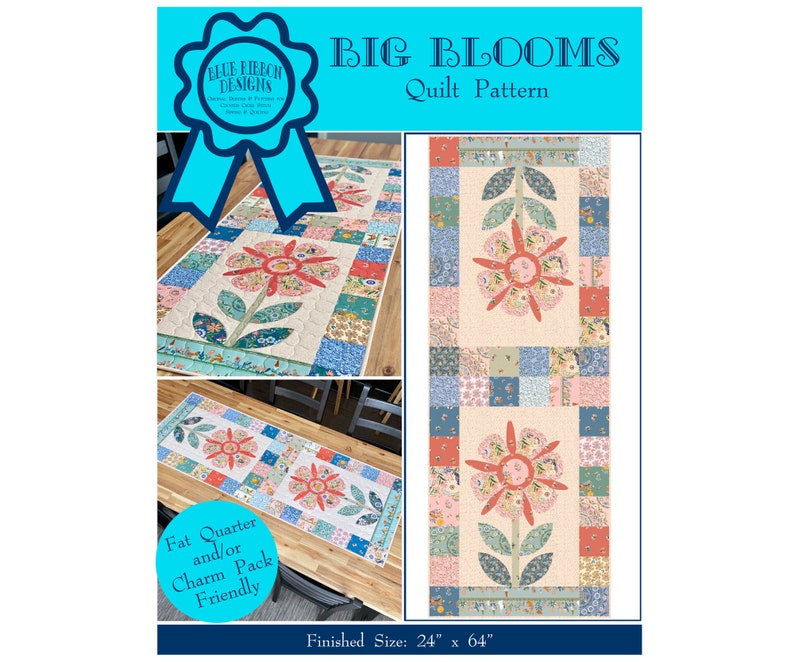 Big Blooms - An Applique Quilt Pattern - Runner - Paper Pattern BRD-Q015