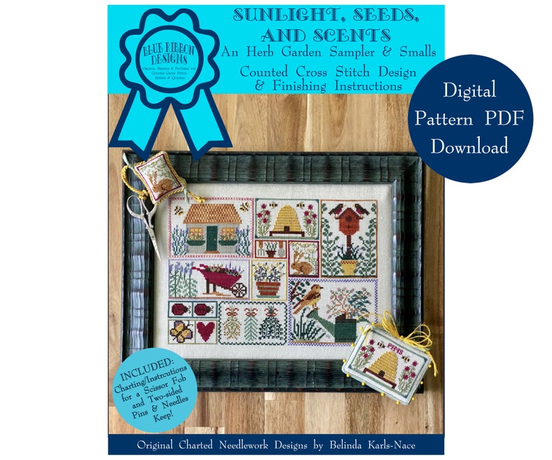 Sunlight, Seeds, and Scents (BRD-123) Counted Cross Stitch Chart – Digital Pattern PDF
