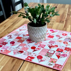 Patchwork in the Heart - Quilt Pattern - Mini Quilt, Wall Hanging - Scrap Quilt - Appliqué Heart Quilt - Paper Pattern BRD-Q024