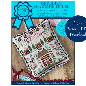 Bluebird Boarding House (BRD-130) Counted Cross Stitch Chart – Digital Pattern PDF