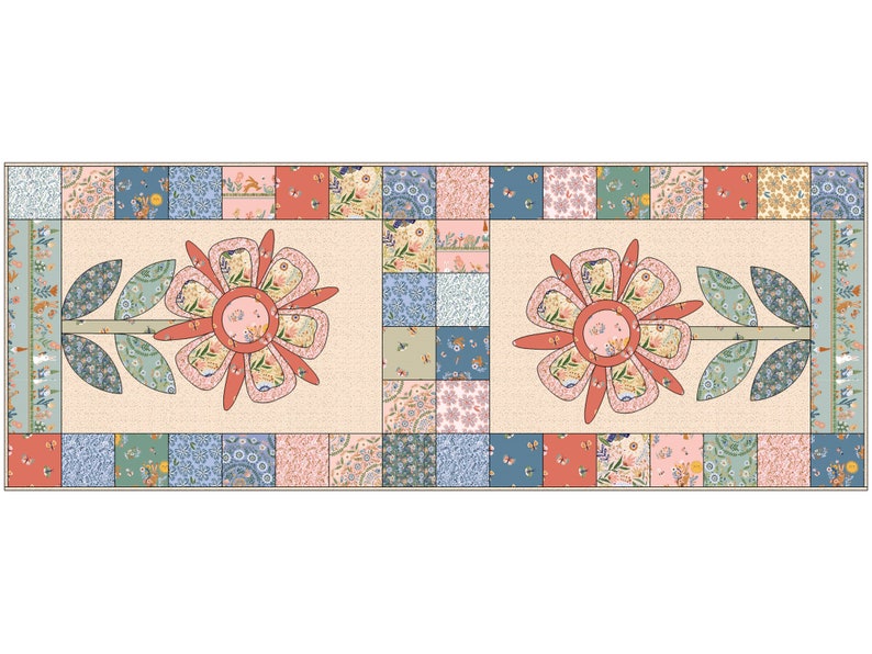 Big Blooms - An Applique Quilt Pattern - Runner - Paper Pattern BRD-Q015