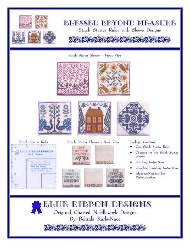 Blessed Beyond Measure (BRD-097) Cross Stitch Chart - Paper Pattern