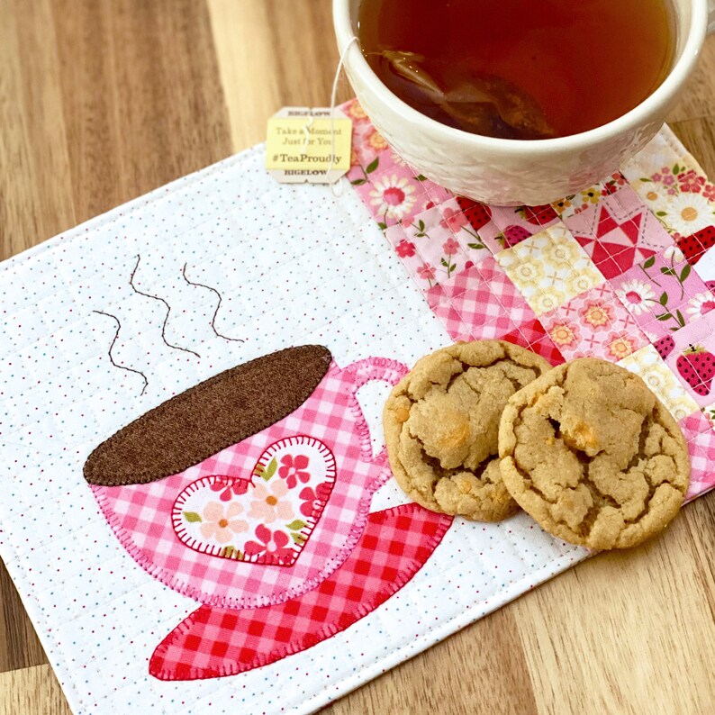 Sweet Snacks Mug Rug - A Small Appliqué Patchwork Pattern - Mug Rug Pattern - Snack Mat Pattern - Digital Pattern PDF Download BRD-Q017