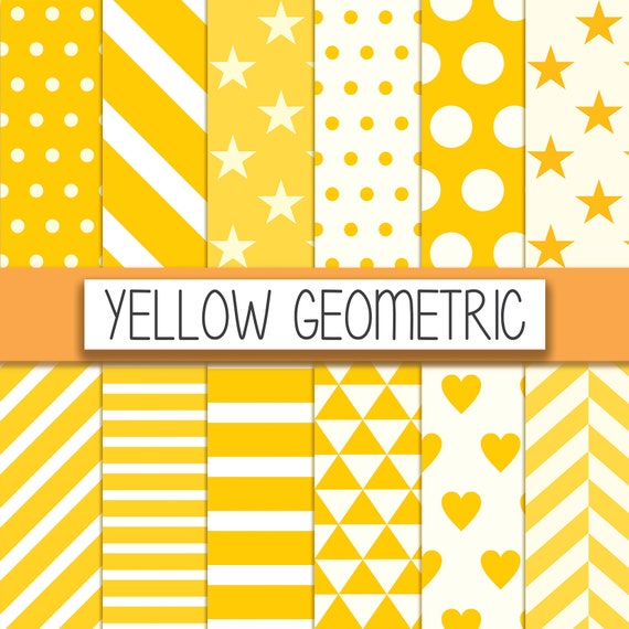 Yellow Patterns Kraft Paper Printable Background Instant | Etsy