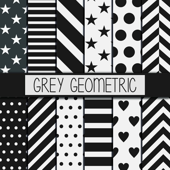 Grau Muster Kraftpapier Digital Papier Set Druckbare Etsy
