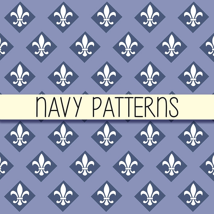 Navy patterns Printable backgrounds Instant Download Set Etsy