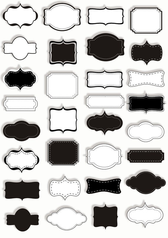 Instant Download Digital Rahmen Grenzen Etiketten Png Etsy