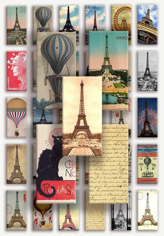 PARIS MAPS Printable Digital Collage 1x1 Inch Square Paris France For 