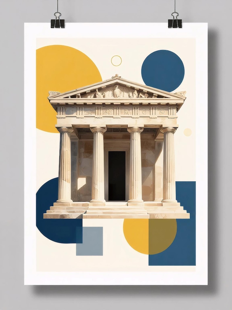 Ancient Greek Temple Wall Art - Etsy