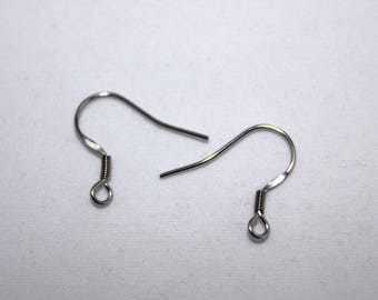 set of 50 hanging earring holders in stainless steel color matt silver 20x17 mm