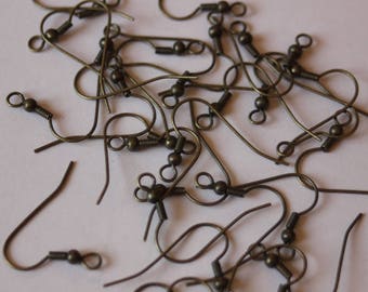 Lot of 10 supports for bronze-coloured metal earrings