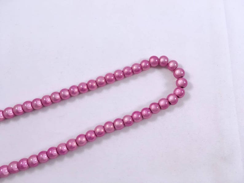 Lot of 10 miracle beads, pink color diameter 6 mm image 2