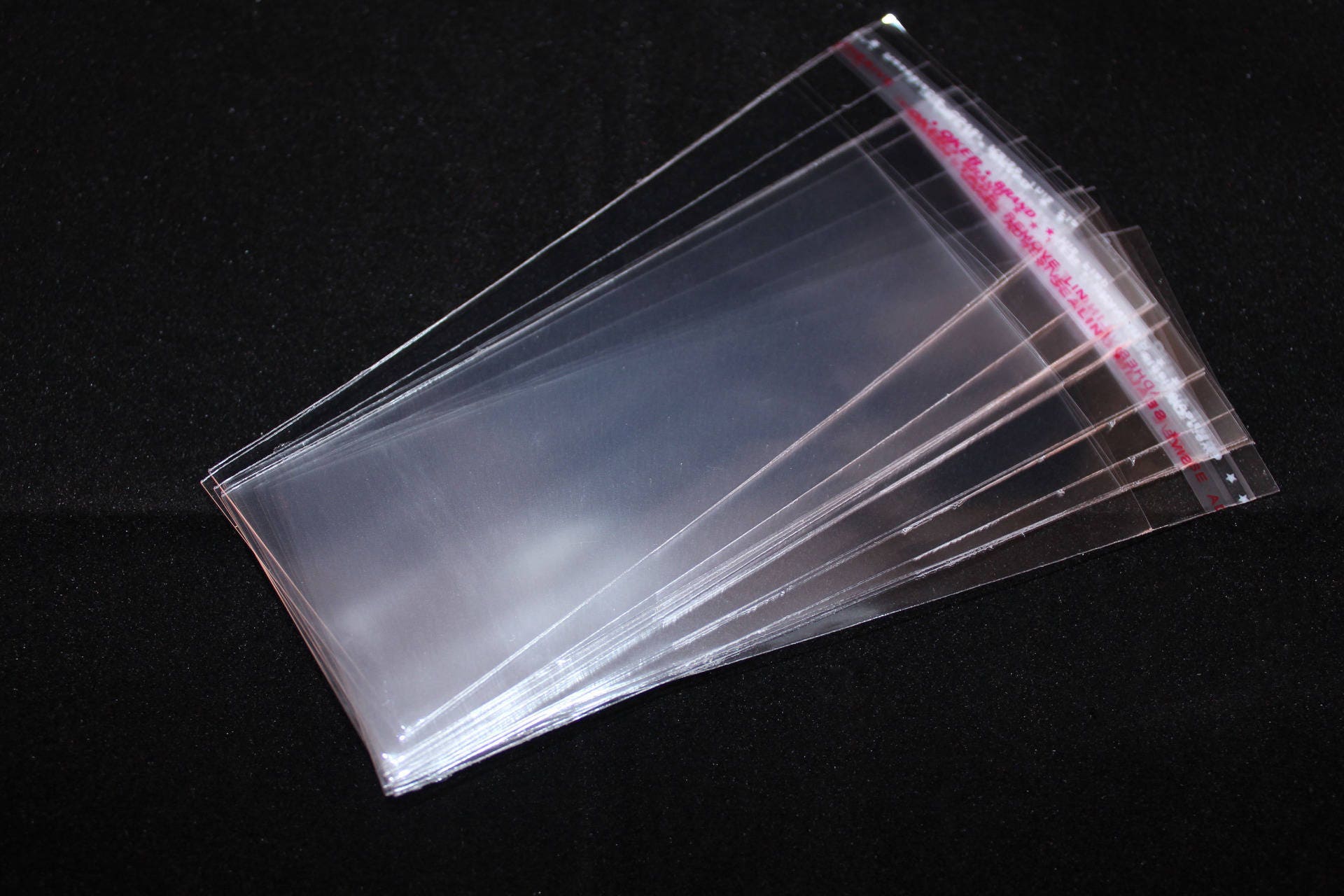 30X Clear Plastic Self Adhesive Seal Bag, 8cm X 16cm Cello