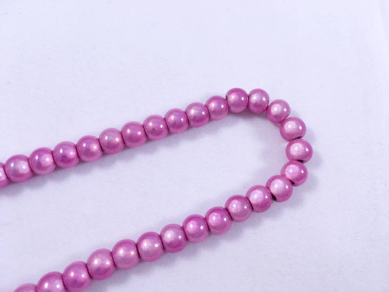 Lot of 10 miracle beads, pink color diameter 6 mm image 1