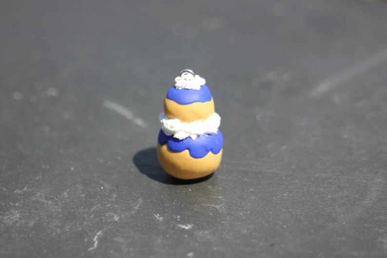 Delicious charm religious bright blue color with polymer clay