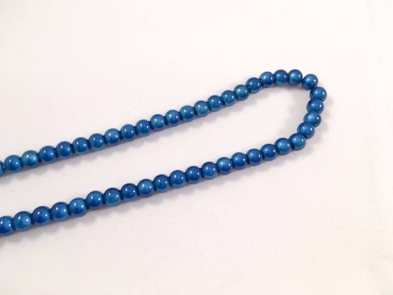 Lot de 10 perles miracle, coloris bleu marine diamètre 6 mm image 2