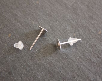 Lot 50 holders of 12x6 mm silver metal chip earrings and their tip