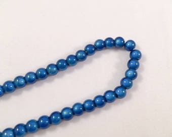 Lot de 10 perles miracle, coloris bleu marine diamètre 6 mm