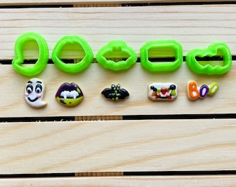 Lot de 5 mini cutters pour argile polymère, thème Halloween set #3
