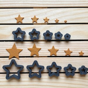 Lot de 5 mini cutters pour argile polymère, mini étoiles set B image 4
