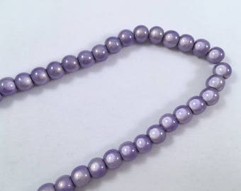 Lot of 10 miracle beads, purple color diameter 6 mm