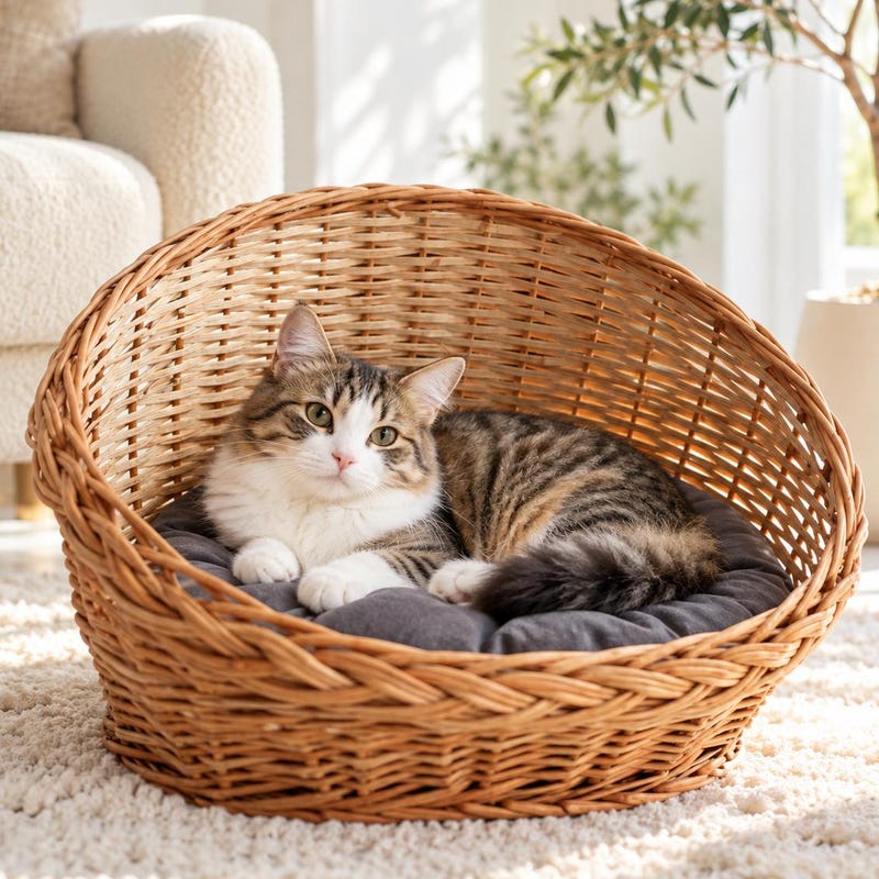 Handmade Wicker Cat Bed - Etsy