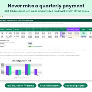 1099 Tax Tracker Spreadsheet, Mileage Log, Self Employed Quarterly Tax Estimator, Schedule C Expense Tracker, Rideshare, Phone Sync image 4