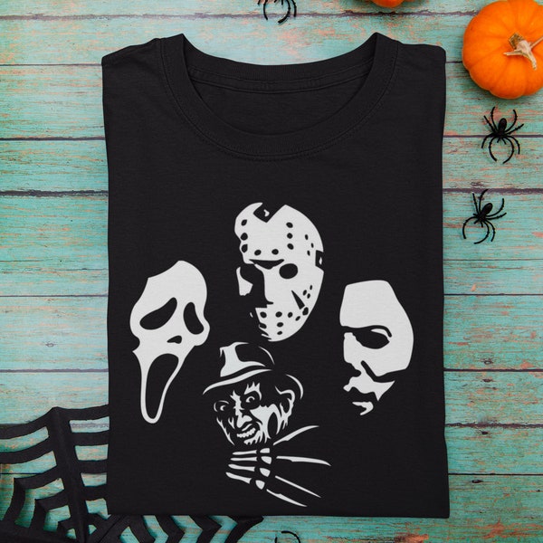 Killer Movie Rhapsody T-shirt,  100% Cotton, Unisex Tee, Halloween, Freddy, ghostface, jason, michael, scary movie