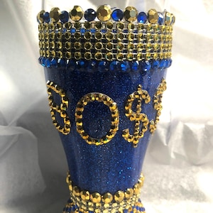 19oz Pimp Pilsner Glass. You Choose the Colors! Personalize With a Name. Pimp Cup. Costume. Bling Cup. Bedazzled.