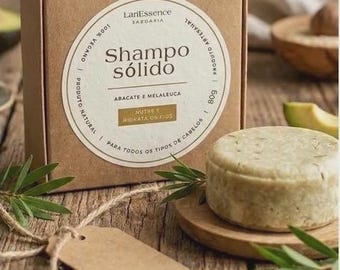 Handmade solid shampoo with tea tree and avocado, 80g