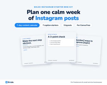 7-Day Instagram Starter Kit: Calendar, Captions, Layouts (Digital Download)
