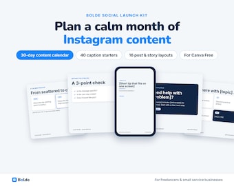 30-Day Instagram Content Kit: Calendar, Captions, Layouts (Digital Download)