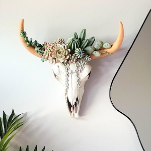 Succulent Cow Skull, Cowgirl Nursery, Southwest Decor, Cow Skull, Cactus Decor, Cow Skull Art, Cow Skull Decor, Succulents, Cowboy Nursery,