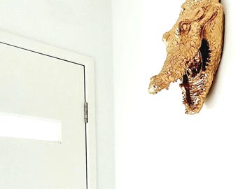 Faux Taxidermy Alligator Head Wall Mount: Gator Mascot Decor