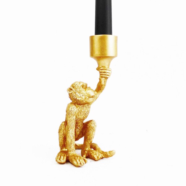 Candle Holder, Monkey, Table Decor, Monkey Candle Holder, Candlestick, Candles, Candle Holders, Gold Monkey, Monkey Statue, Candle Cup,