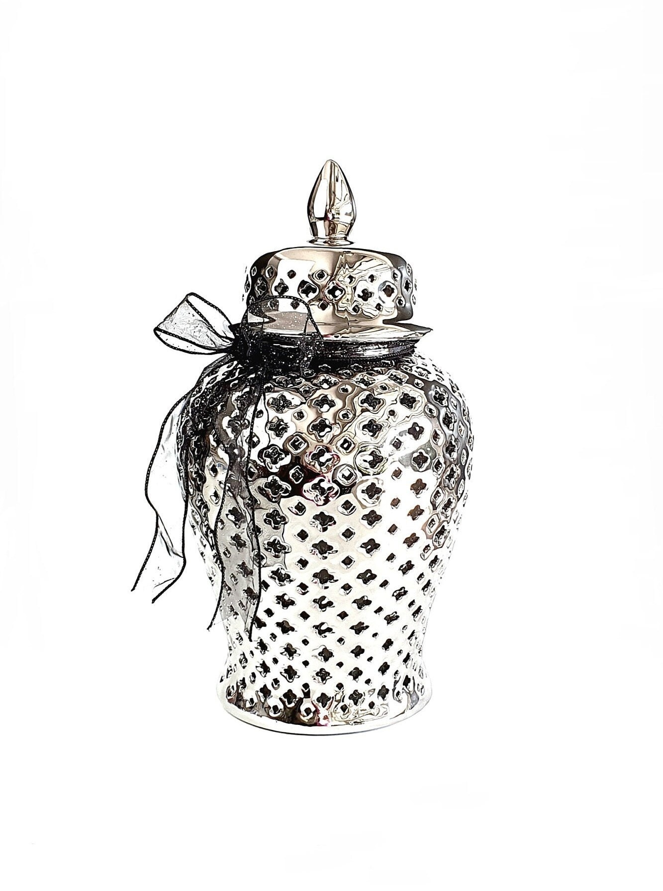 16.5 Ginger Jar Silver Ginger Jar Temple Jar Hamptons Etsy Australia